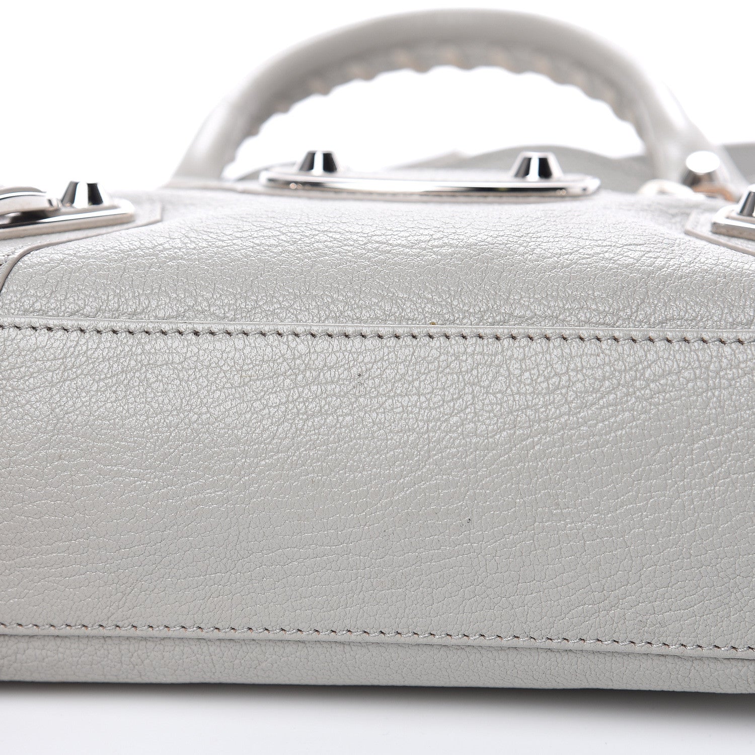 Balenciaga Chevre Silver Metallic Edge Hardware Mini City Gris Glace 10 of 13