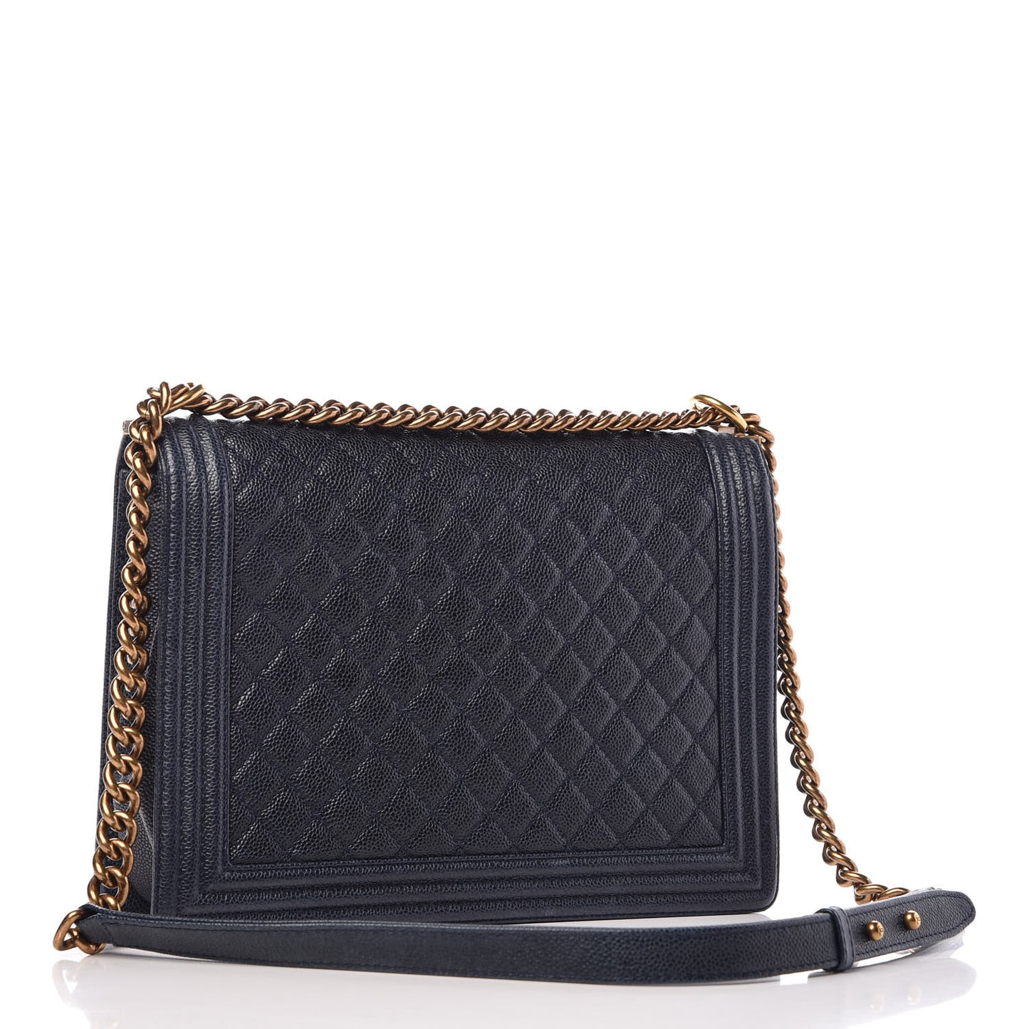 Caviar Quilted Large Boy Flap Blue