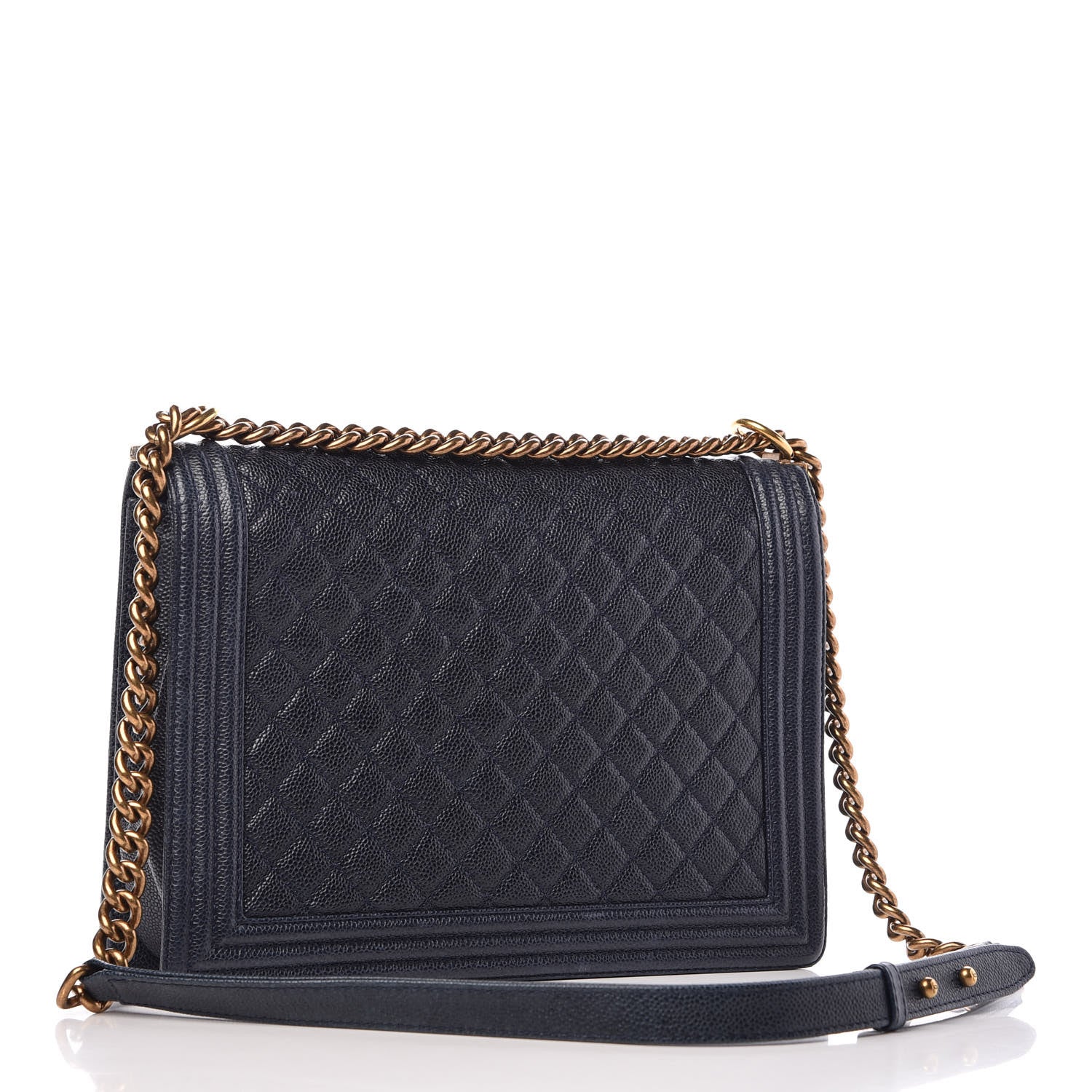 Chanel Caviar Quilted Large Boy Flap Blue 3 of 14