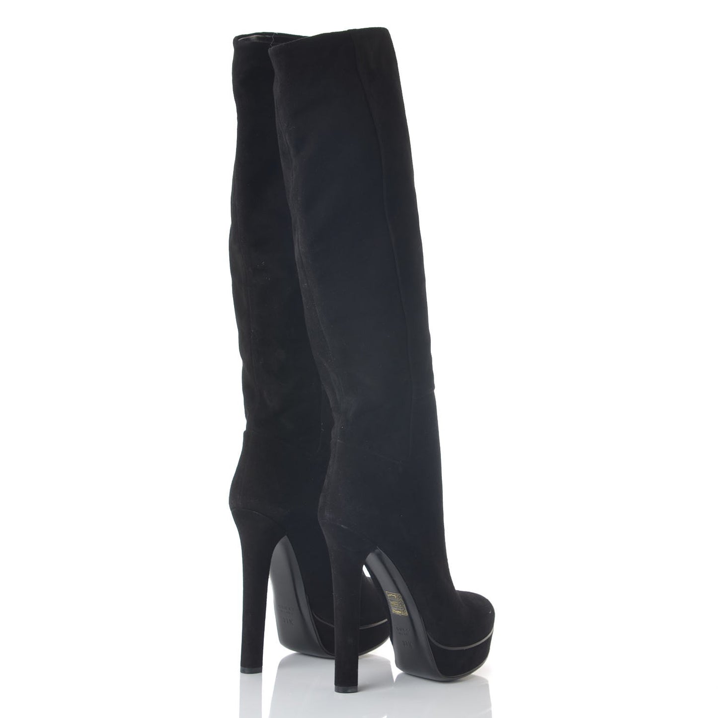 Suede Knee High Alexa Platform Boots 37.5 Black