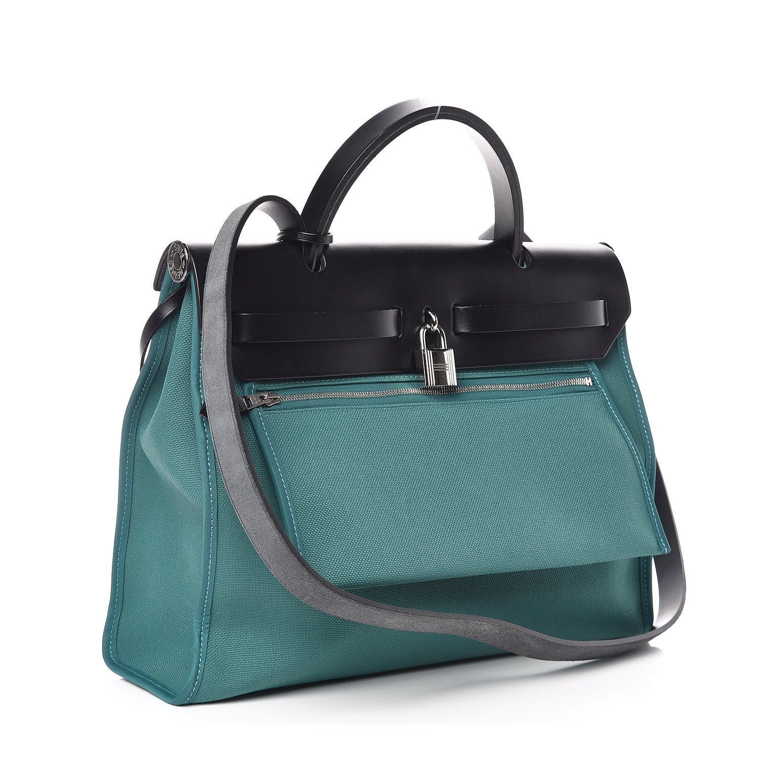 Hermes Vache Hunter Toile Herbag Zip 31 PM Malachite 4 of 13