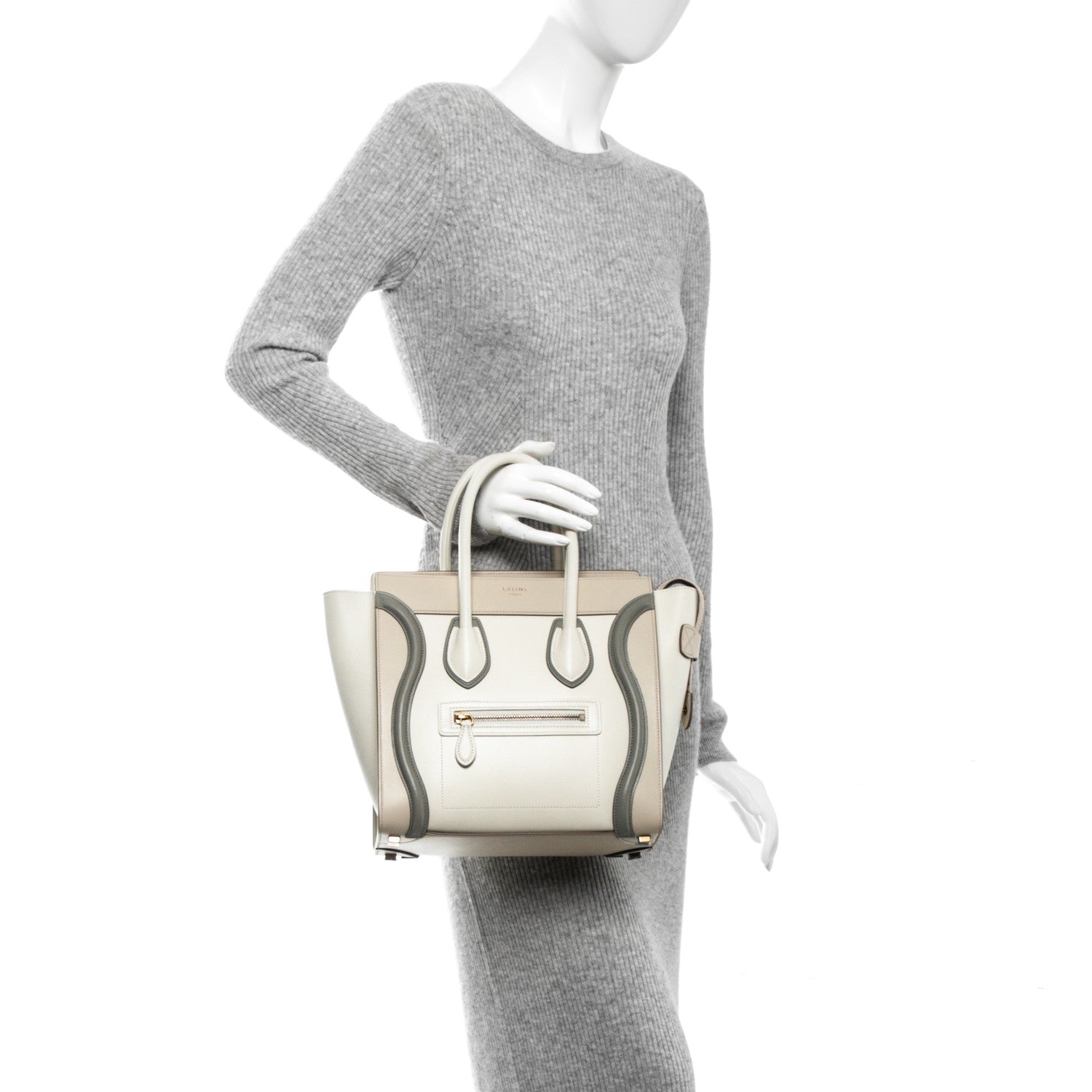 Celine Shiny Smooth Calfskin Micro Tri-Color Luggage Natural 2 of 6