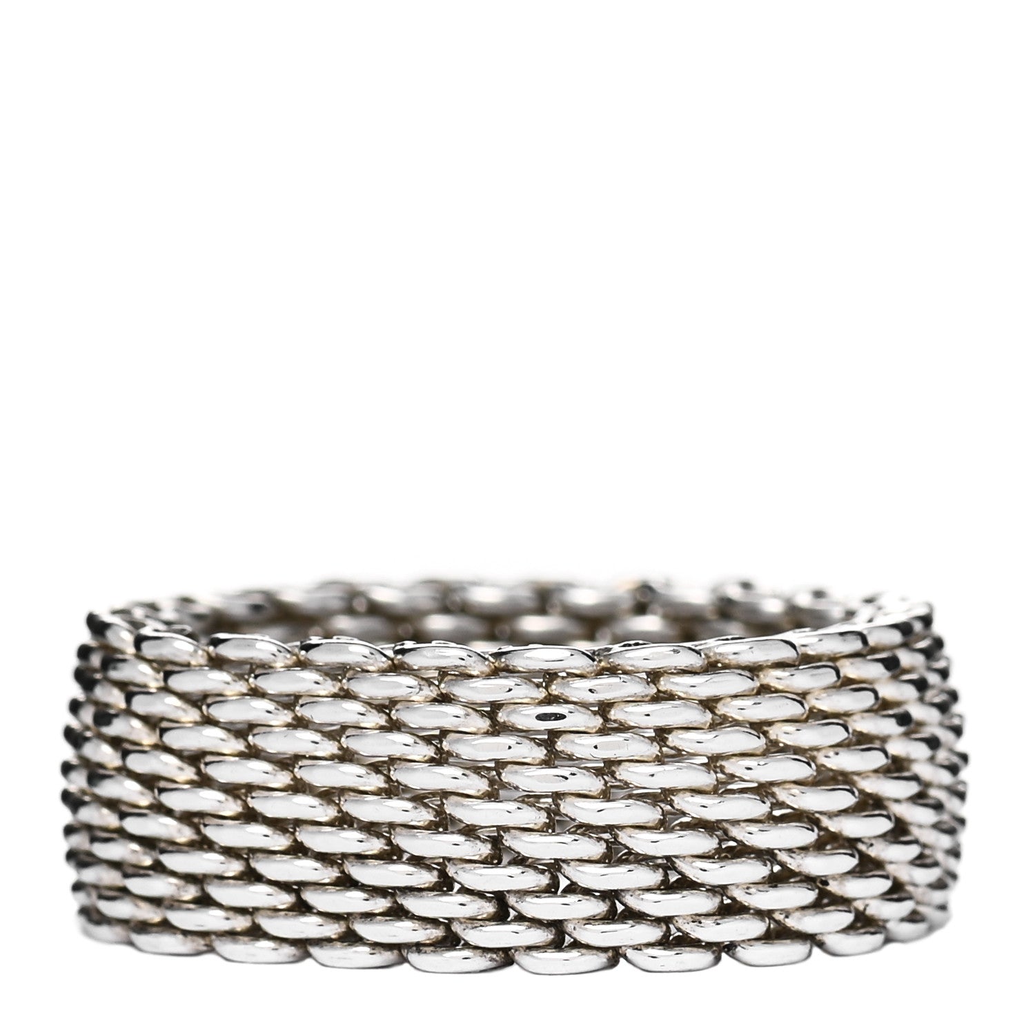 Tiffany Sterling Silver Somerset Mesh Ring 67 12 3 of 4