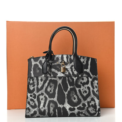 Louis Vuitton Canvas Calfskin Wild Animal Print City Steamer MM Black 11 of 11