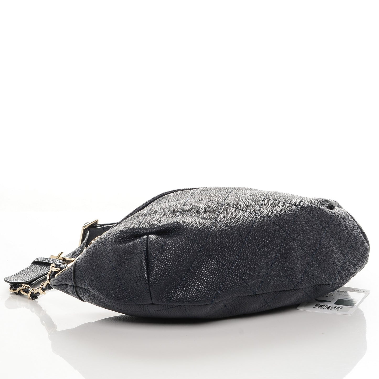 Caviar Quilted Zip and Carry Waist Bag Fanny Pack Navy Blue