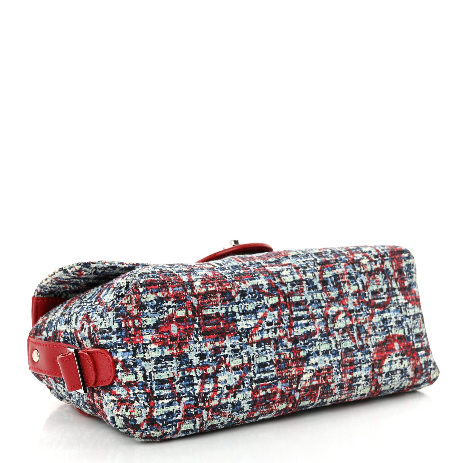 Chanel Tweed Lambskin Flap Blue Red 4 of 11