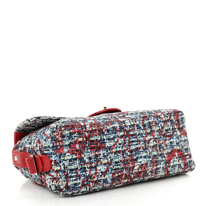Chanel Tweed Lambskin Flap Blue Red 4 of 11