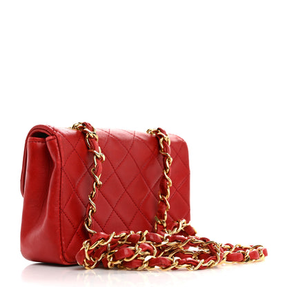 Chanel Lambskin Quilted Extra Mini Flap Red 3 of 15