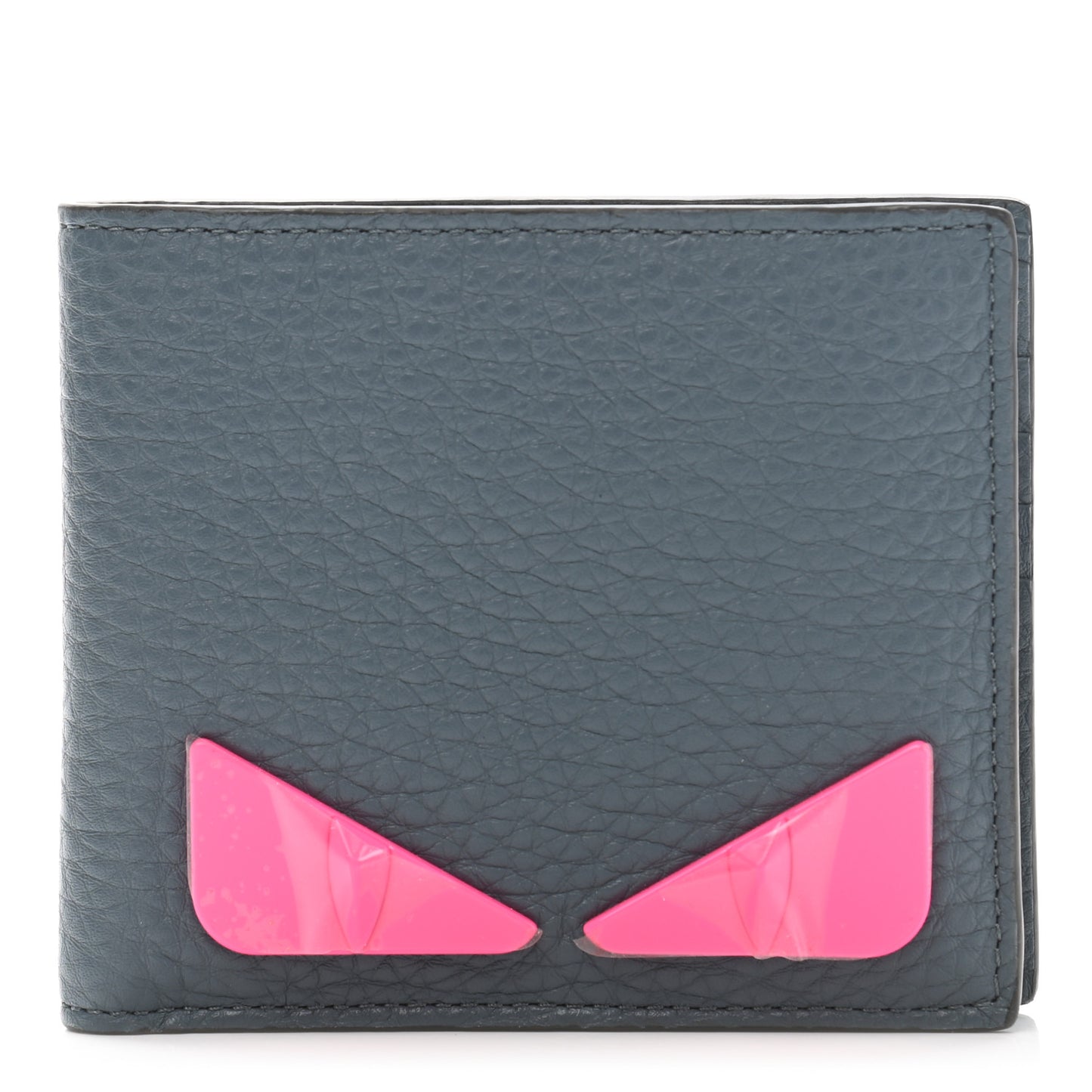 Cuoio Romano Fluo Metal Bug Eyes Bi-fold Wallet Tempesta Rosa Fluo