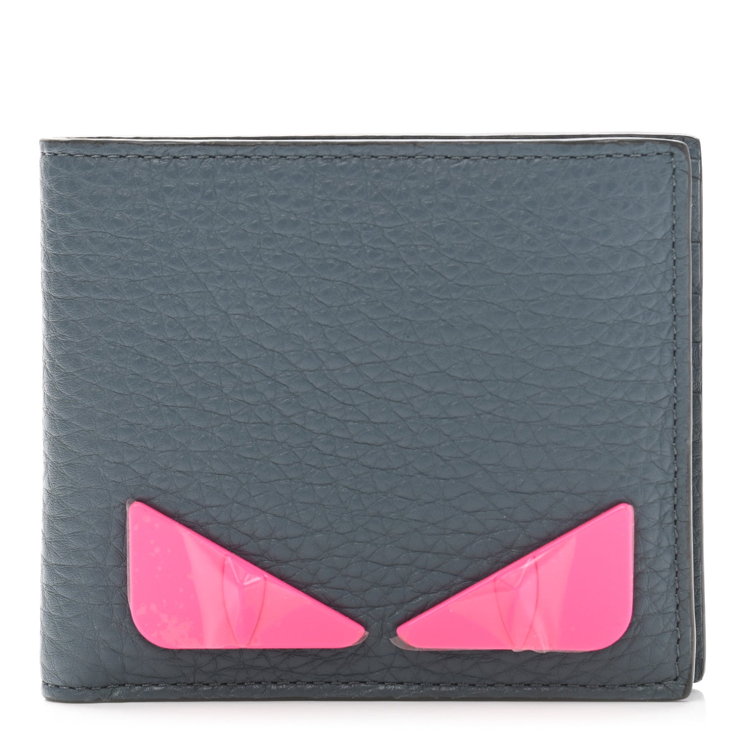 Fendi Cuoio Romano Fluo Metal Bug Eyes Bi-fold Wallet Tempesta Rosa Fluo 1 of 8