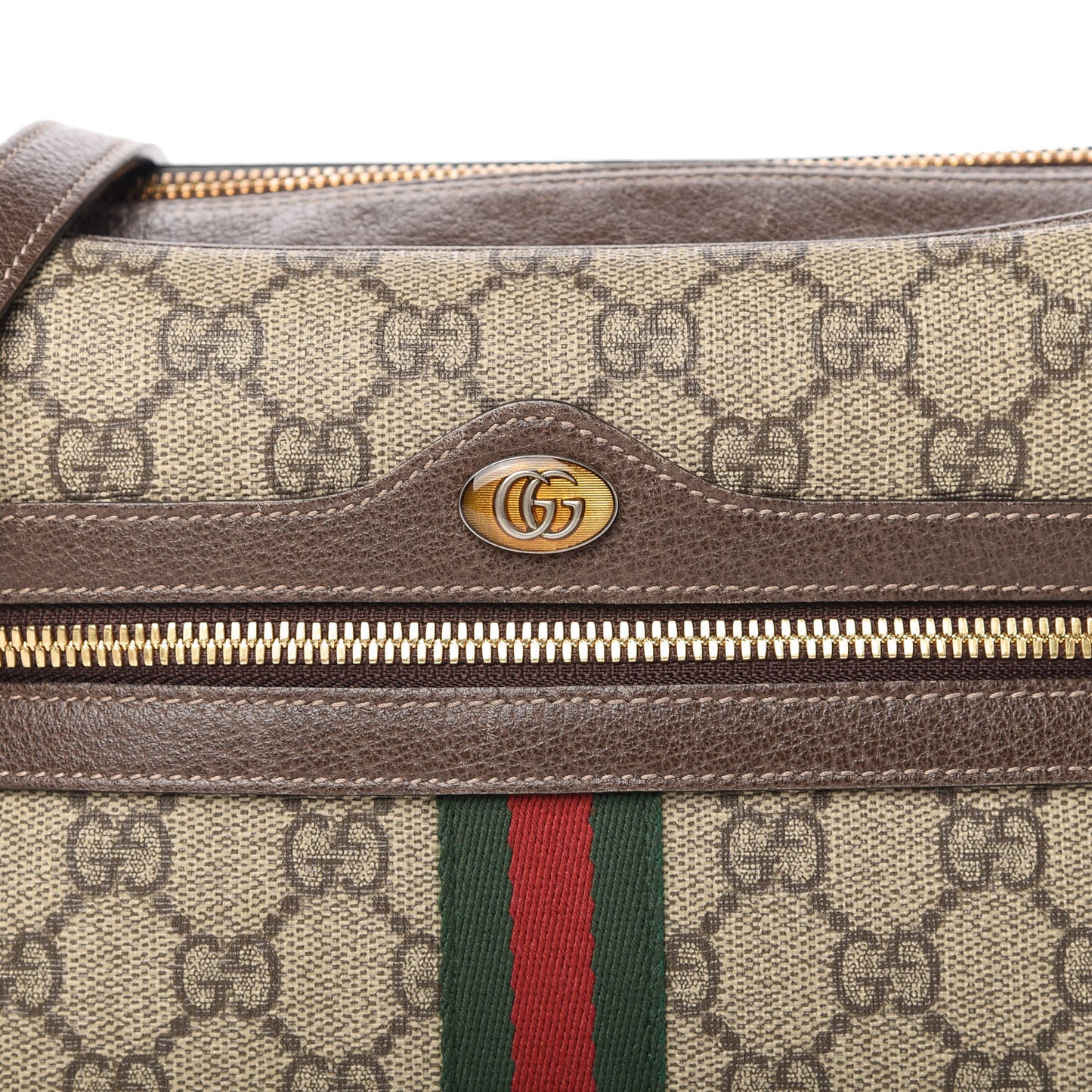 GG Supreme Monogram Web Small Ophidia Shoulder Bag Brown