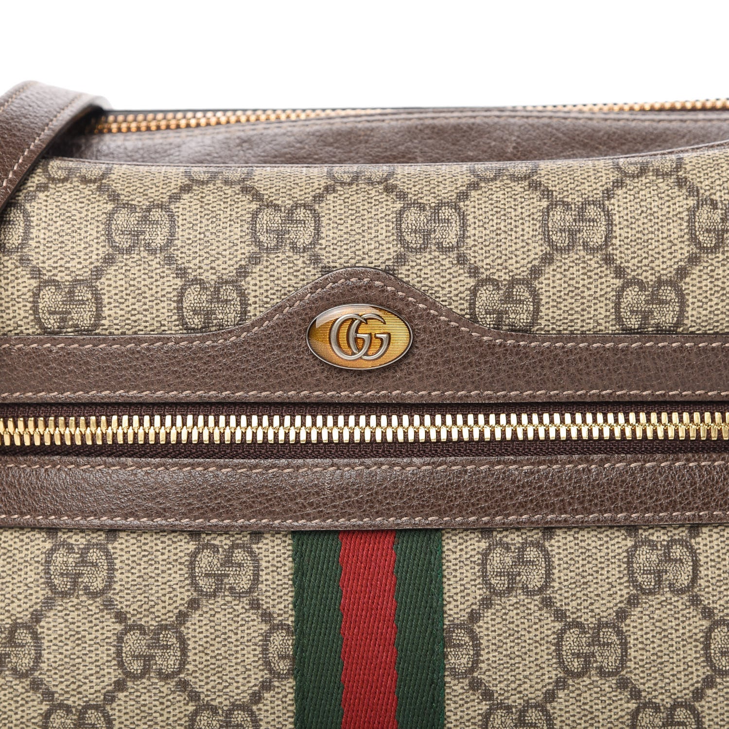 Gucci GG Supreme Monogram Web Small Ophidia Shoulder Bag Brown 10 of 11