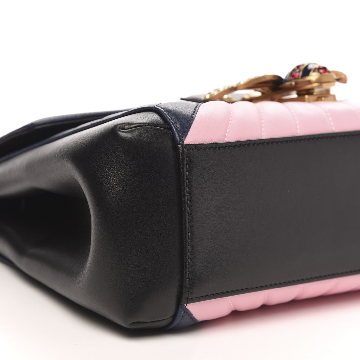 Calfskin Bamboo Trapuntata Queen Margaret Top Handle Bag Blue Agata Hibiscus Red Mystic White Sugar Pink