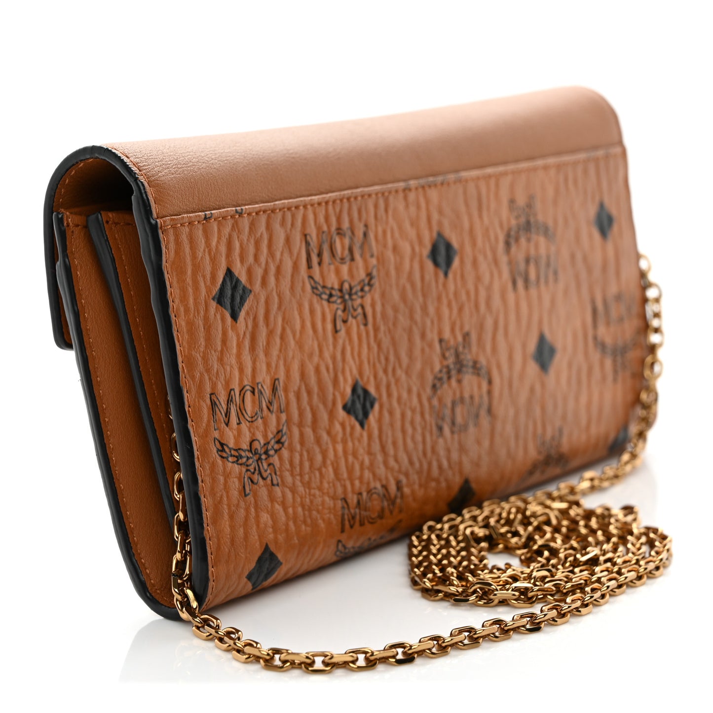 Visetos Large Patricia Love Patch Wallet On Chain Cognac