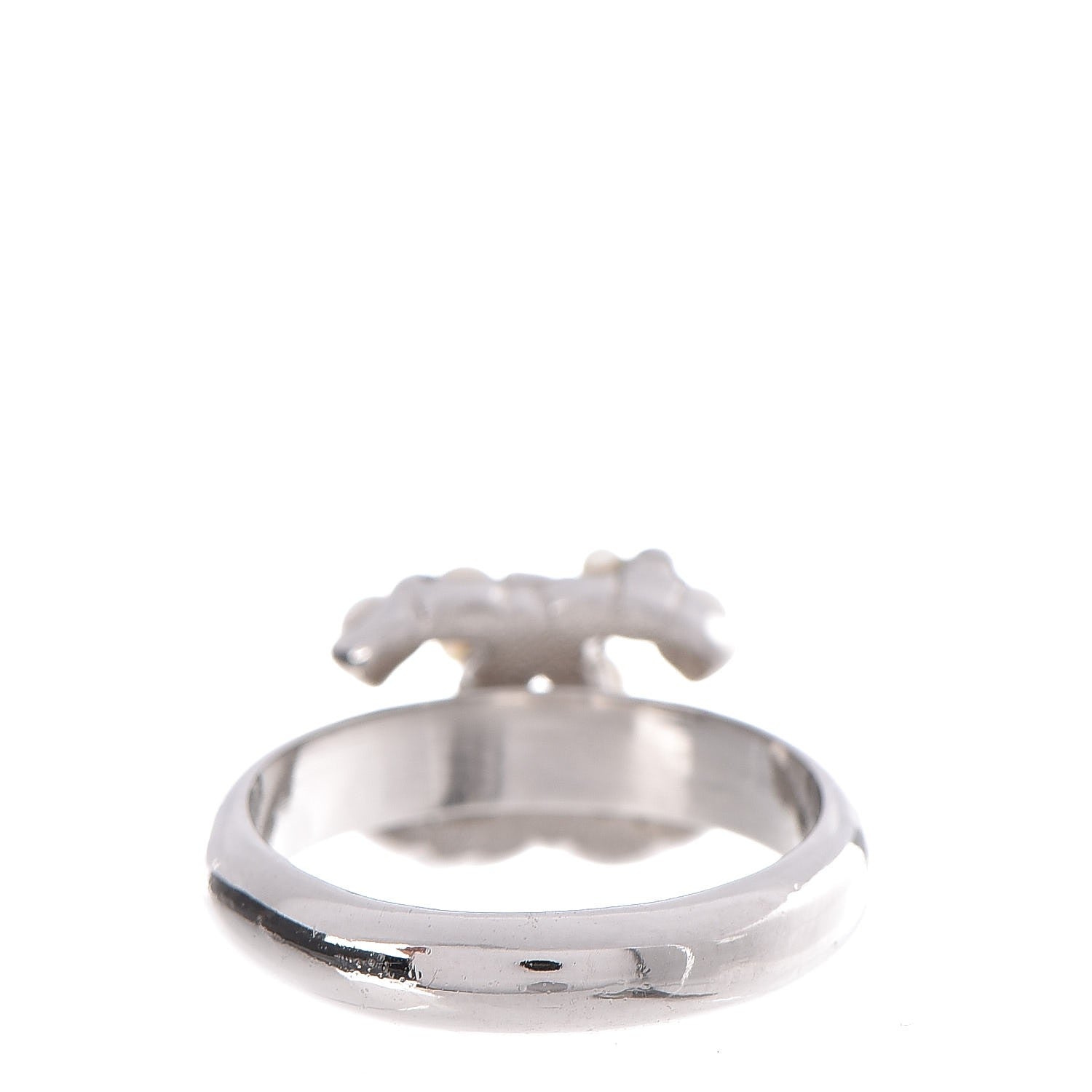 Chanel Pearl CC Ring 7 Silver 4 of 5