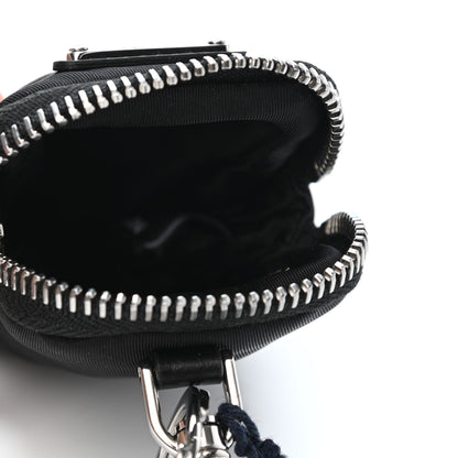 Prada Re-Nylon Pocket Triangle Padded Mini Key Chain Pouch Black 4 of 4