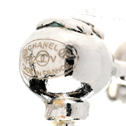 Chanel Baguette Crystal CC Drop Earrings Silver 4 of 5