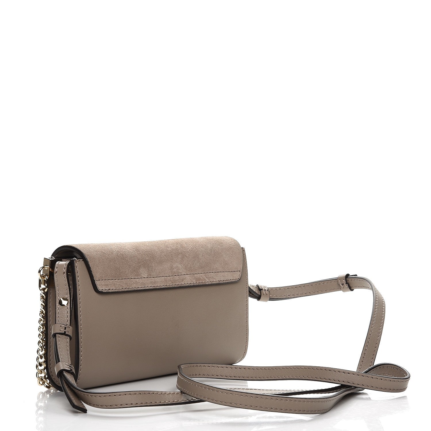 Chloe Suede Calfskin Mini Faye Shoulder Bag Motty Grey 3 of 8