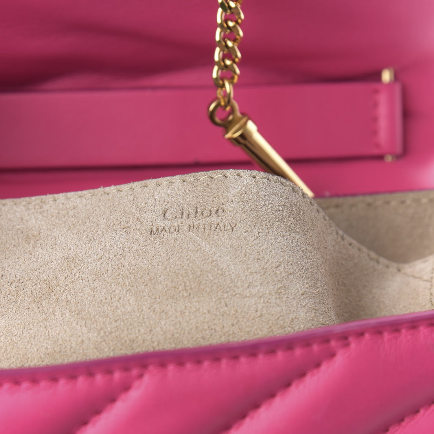 Chloe Calfskin Quilted Mini Drew Bijou Shoulder Bag Fuchsia Rose 6 of 9