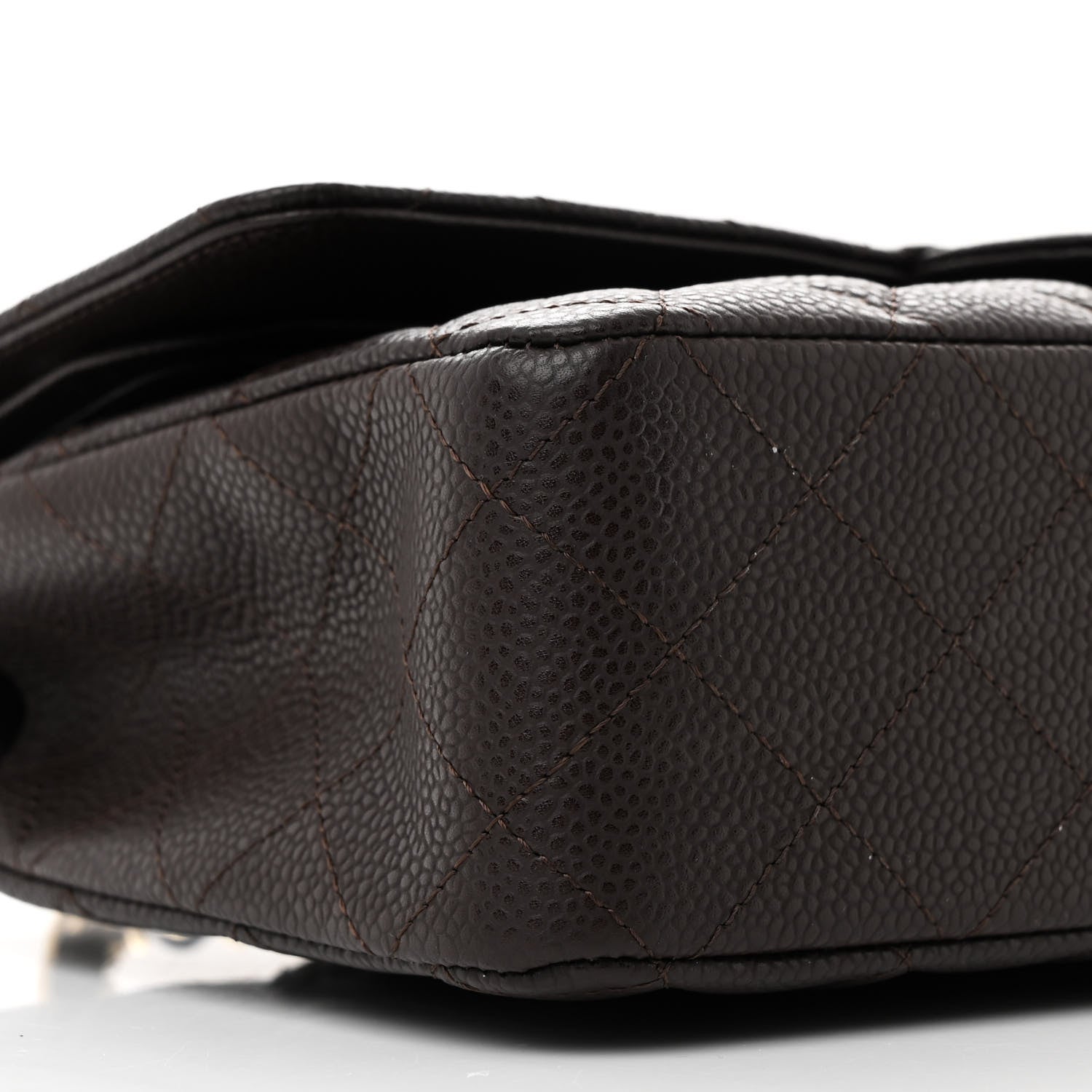 Chanel Caviar Quilted Medium Double Flap Brown 9 of 12