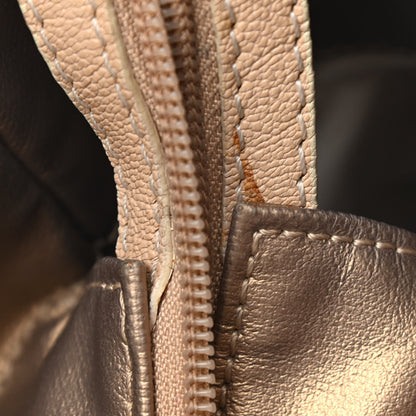 Chanel Metallic Coated Canvas Quilted Small Paris Biarritz Tote Gold 21 of 22