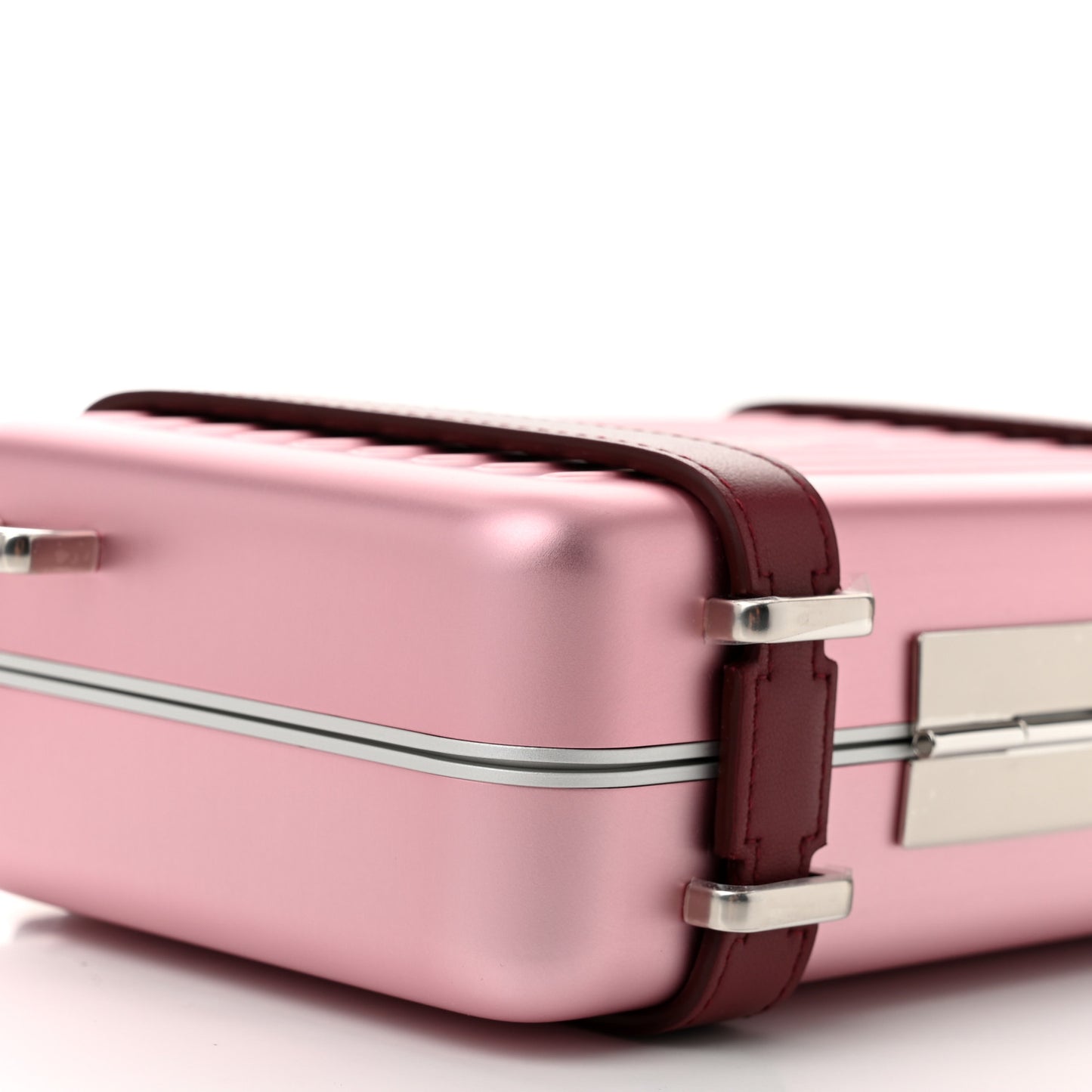 X RIMOWA Aluminum Personal Clutch On Strap Rose