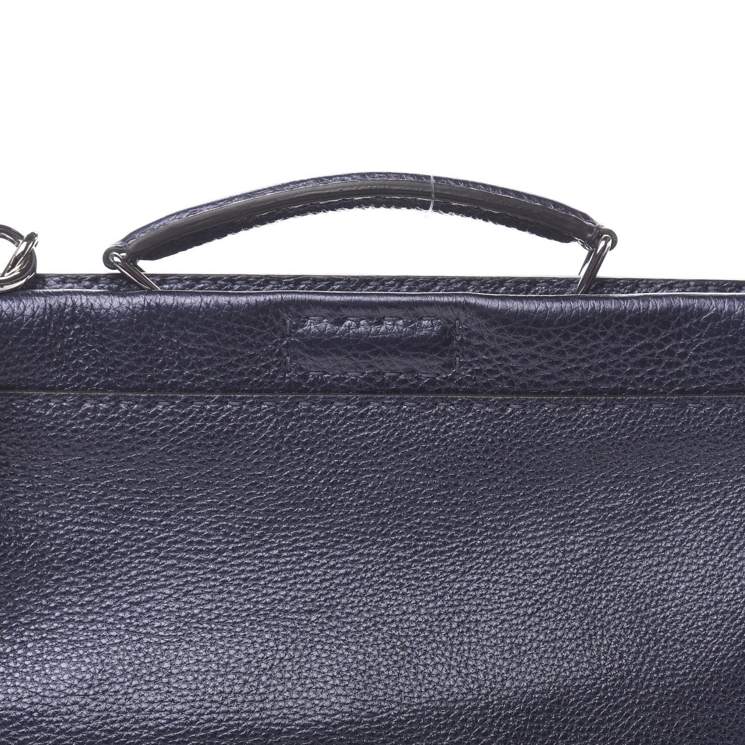 Fendi Cuoio Romano Lux Selleria Monster Eyes Embossed Large Peekaboo Iconic Fit Satchel Blue Notte 9 of 11