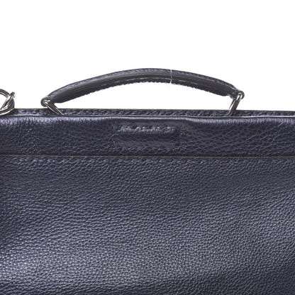 Fendi Cuoio Romano Lux Selleria Monster Eyes Embossed Large Peekaboo Iconic Fit Satchel Blue Notte 9 of 11