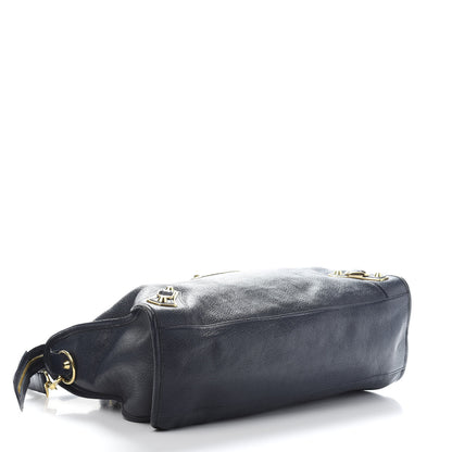 Balenciaga Chevre Gold Metallic Edge Hardware City Bleu Nuit Dark Sea 5 of 18