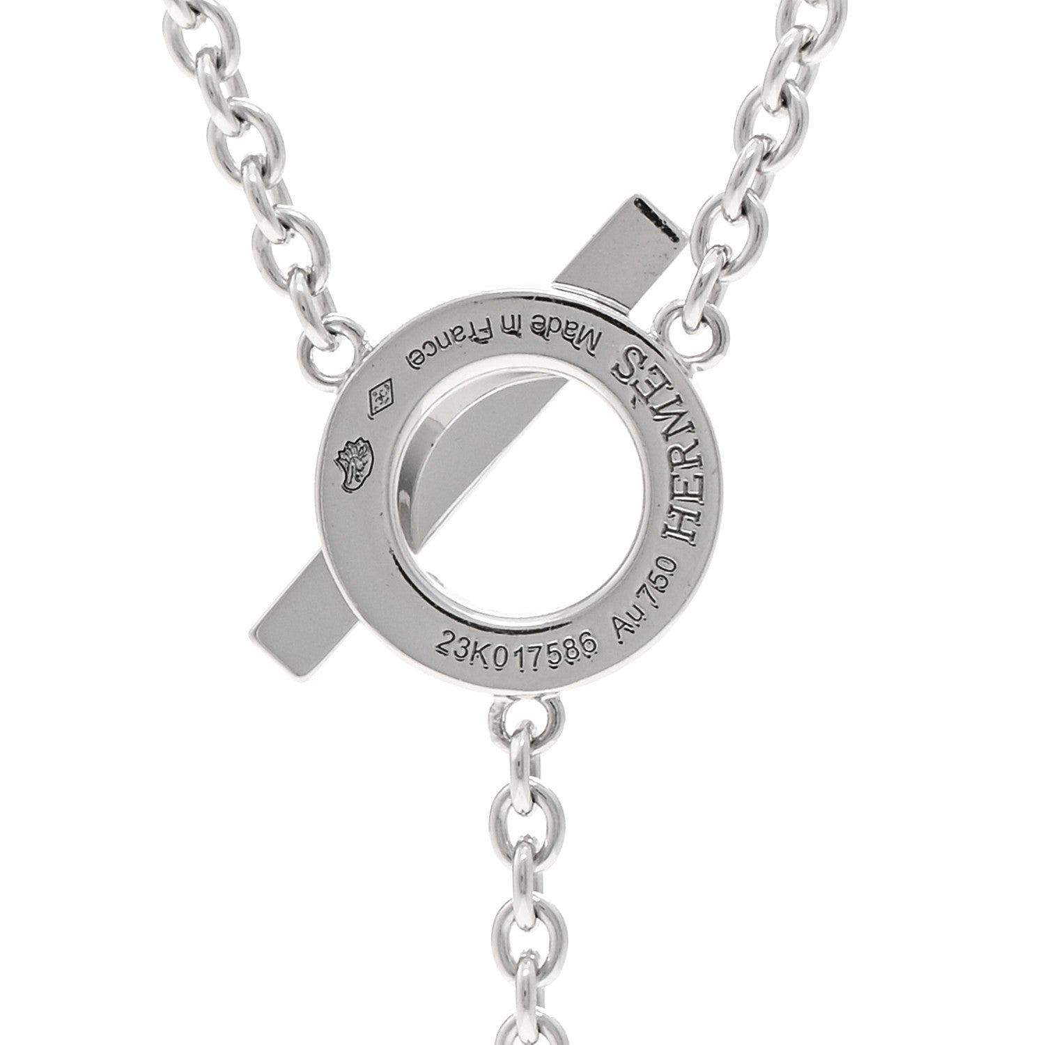 Hermes 18K White Gold Diamond Finesse Lariat Necklace 5 of 5