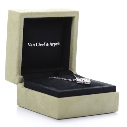 Van Cleef & Arpels 18K White Gold Diamond Vintage Alhambra Pendant Necklace 8 of 8