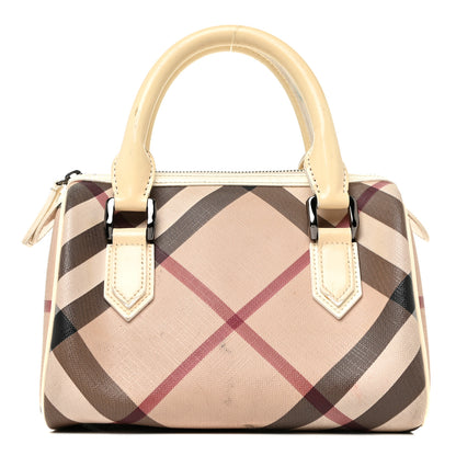 Burberry Supernova Check Patent Mini Chester Bowling Bag White 1 of 24