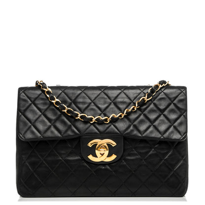 Chanel Lambskin Quilted XL Jumbo Single Flap Black 1 of 11