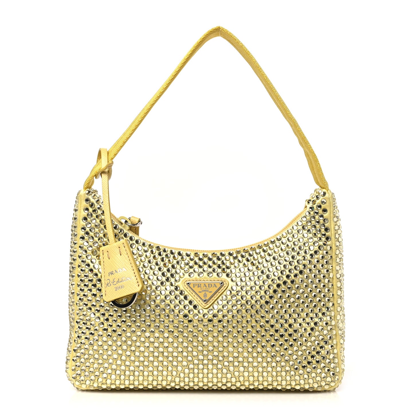 Satin Crystal Mini Re-Edition 2000 Bag Ananas