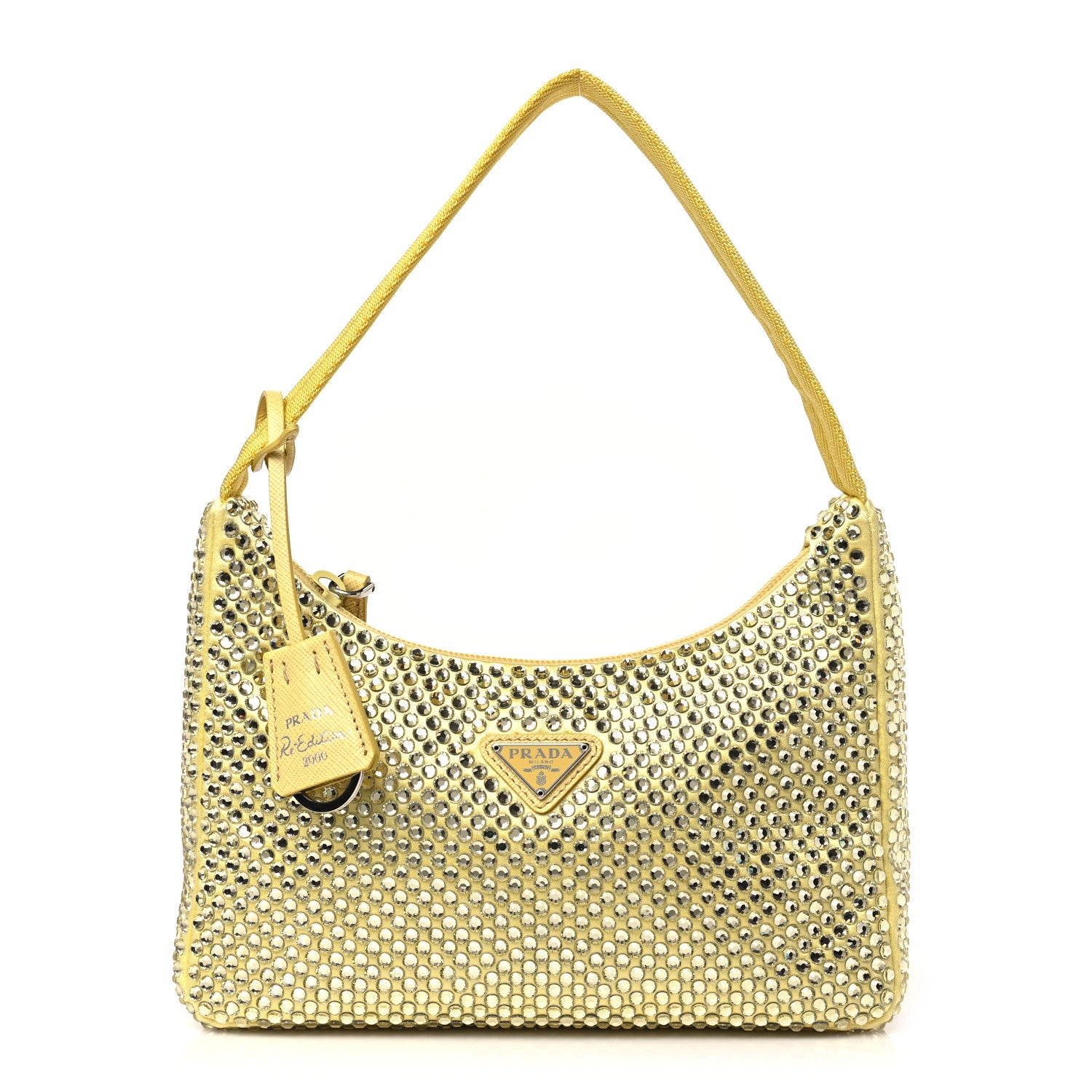 Prada Satin Crystal Mini Re-Edition 2000 Bag Ananas 1 of 9
