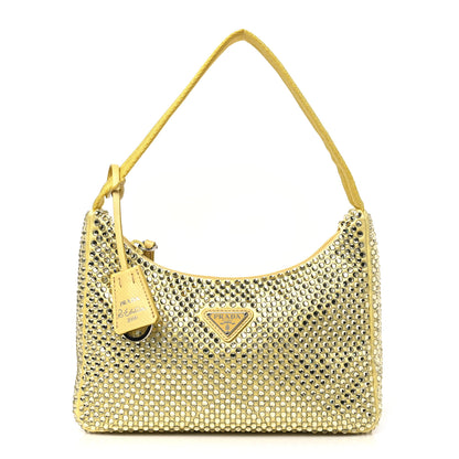 Prada Satin Crystal Mini Re-Edition 2000 Bag Ananas 1 of 9