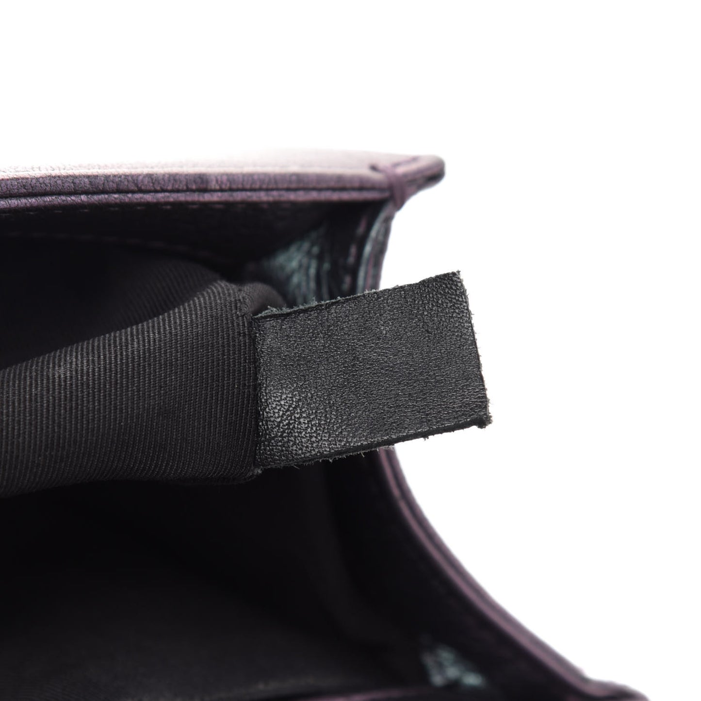 Iridescent Goatskin Quilted Medium Boy Flap Purple