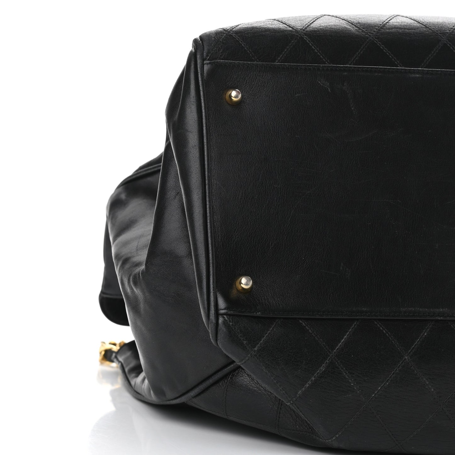 Calfskin Stitched XL Weekender Black