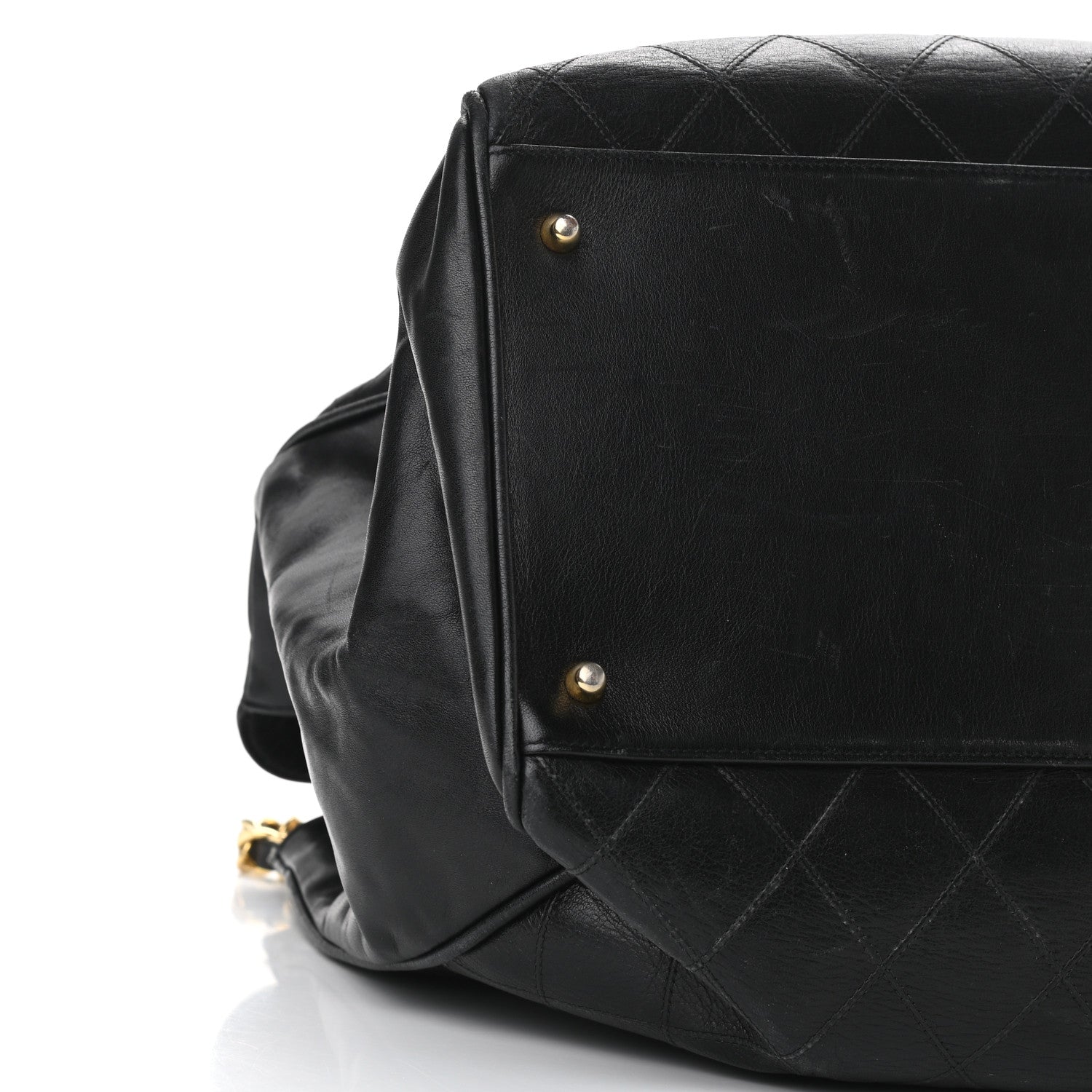 Chanel Calfskin Stitched XL Weekender Black 11 of 14
