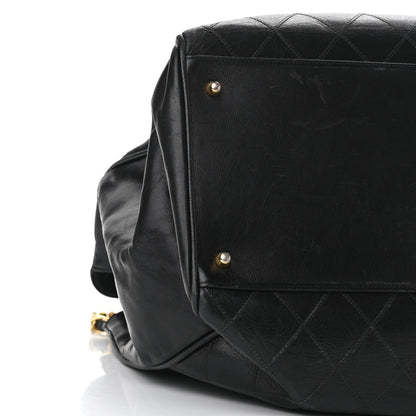 Chanel Calfskin Stitched XL Weekender Black 11 of 14