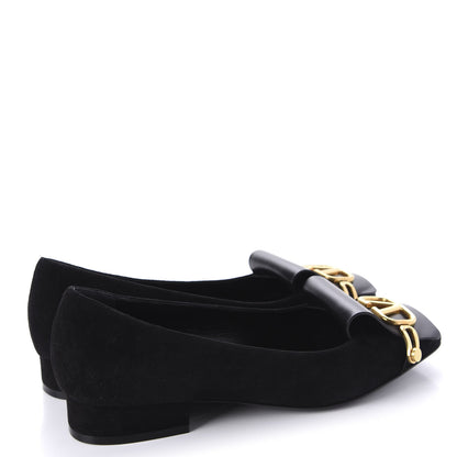 Valentino Garavani Suede Vlogo Club Loafers 37.5 Black 4 of 10