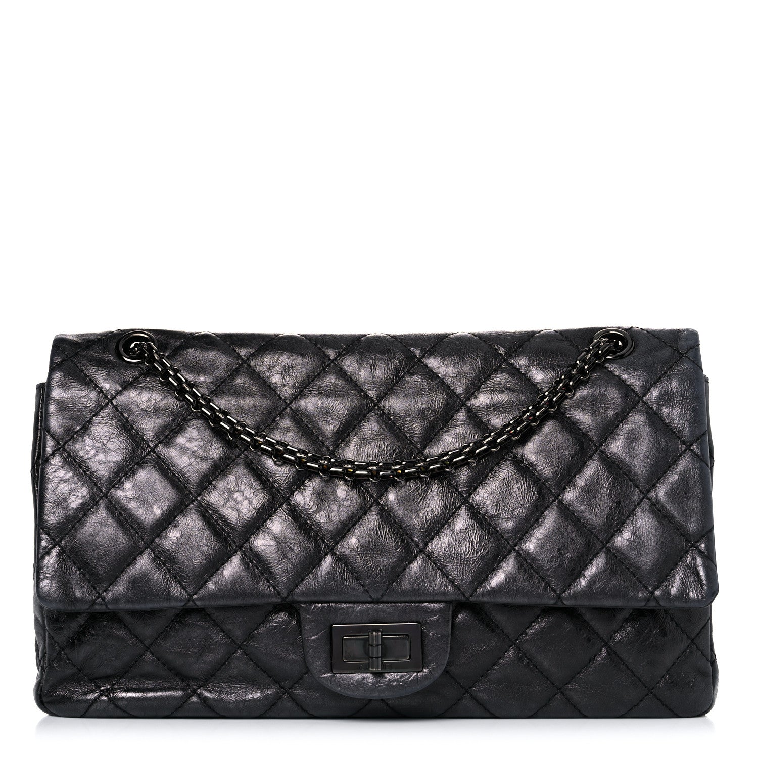 Chanel Metallic Aged Calfskin Quilted 2.55 Reissue 227 Flap So Black 1 of 20