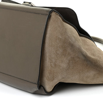 Celine Smooth Calfskin Suede Large Tri-Color Trapeze Brown 9 of 24