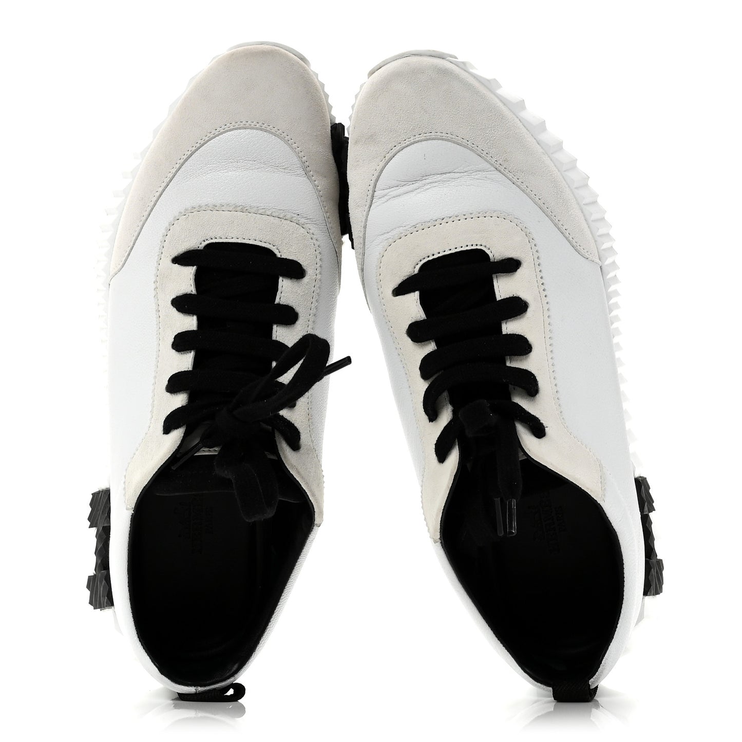Sport Goatskin Suede Goatskin Bouncing Sneakers 40 White Black