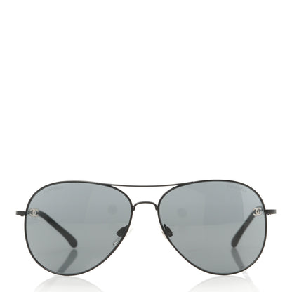 Chanel Aviator CC Sunglasses 4189-T-Q Black 2 of 8