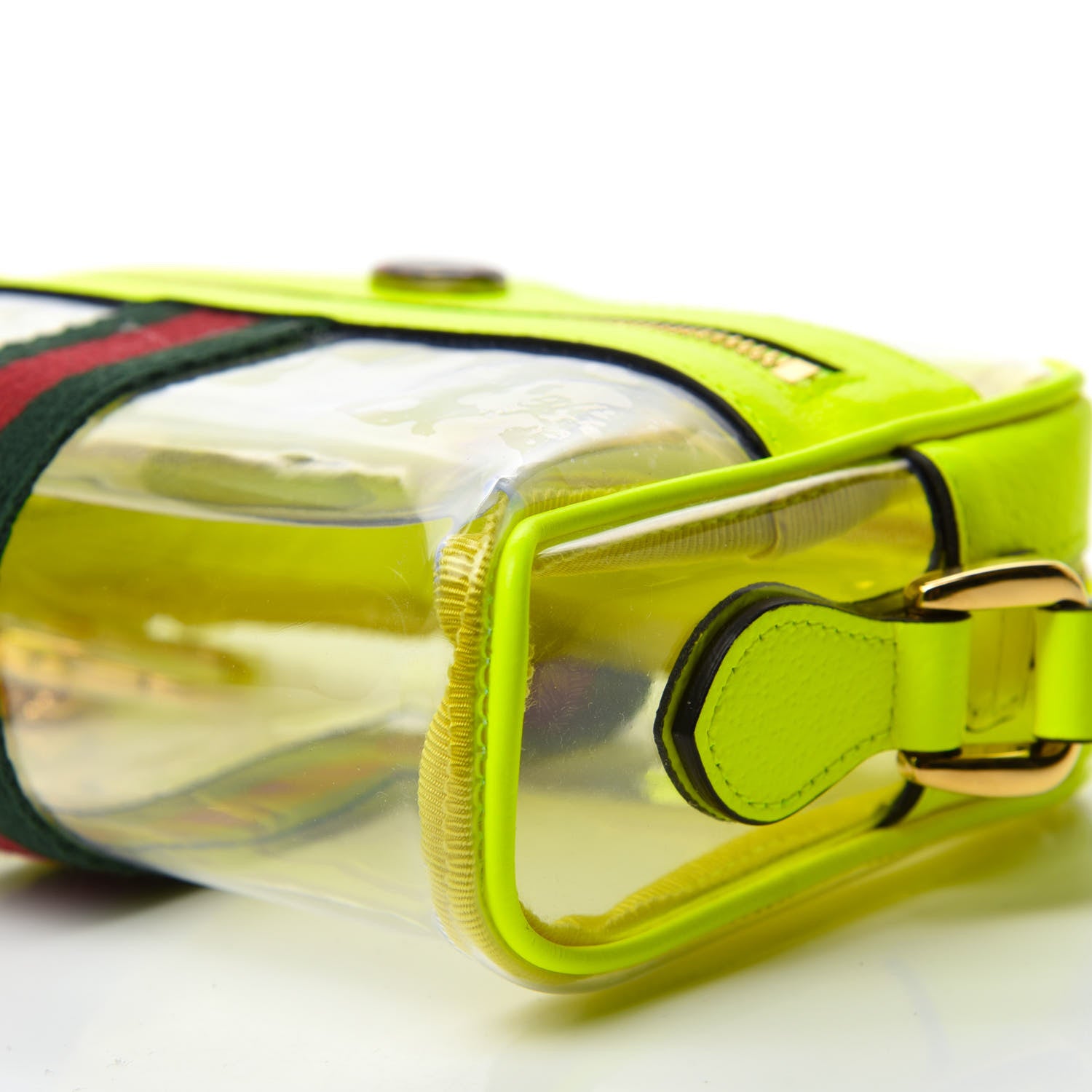 Gucci Vinyl Web Mini Ophidia Transparent Shoulder Bag Yellow Fluo 7 of 10