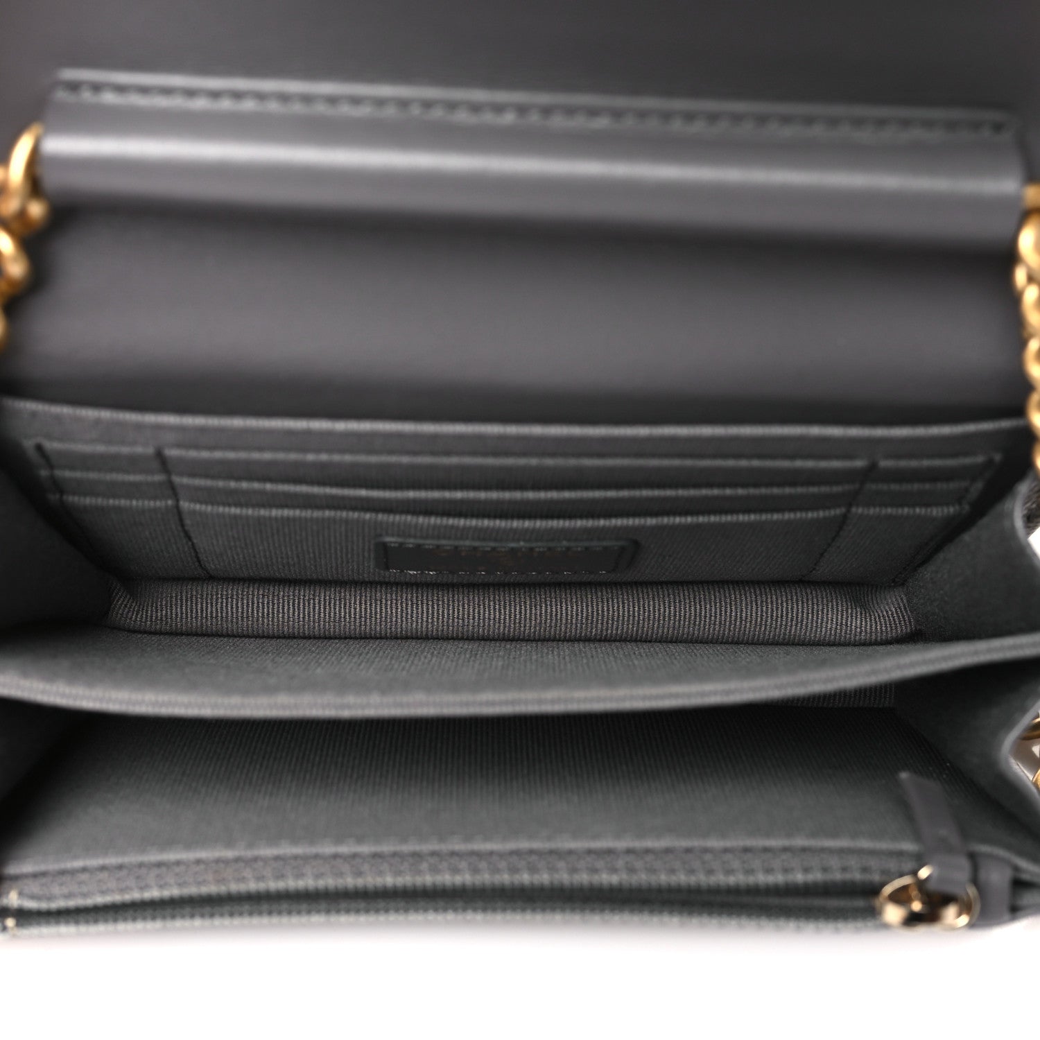 Chanel Caviar Quilted Mini Boy Wallet On Chain WOC Dark Gray 5 of 11