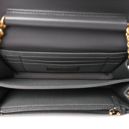 Chanel Caviar Quilted Mini Boy Wallet On Chain WOC Dark Gray 5 of 11