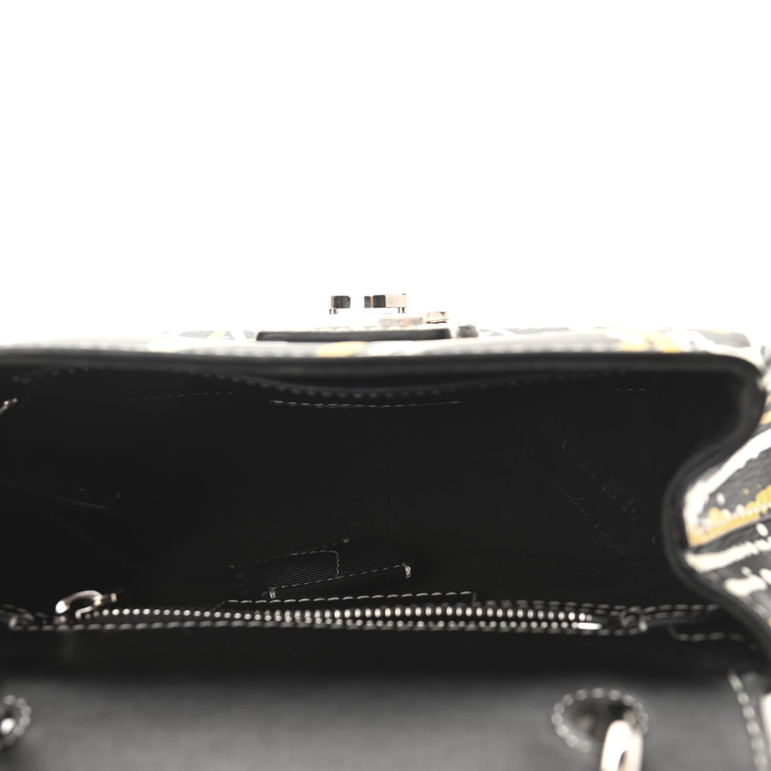 Burberry Trench Calfskin Splash Print Small DK88 Top Handle Bag Black 5 of 9