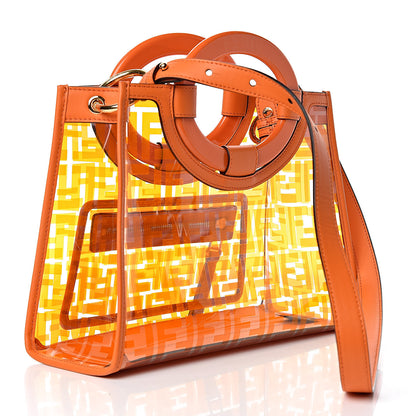 Fendi TPU FF Vitello Century Plexiglass Small Runaway Shopper Tote Aranciata 3 of 11